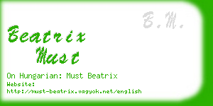 beatrix must business card